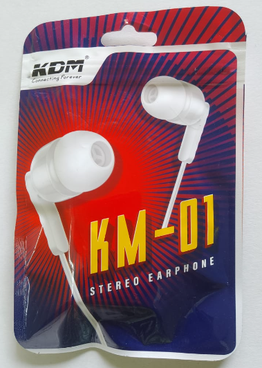 KDM  KM-01 Stereo Earphone (White)